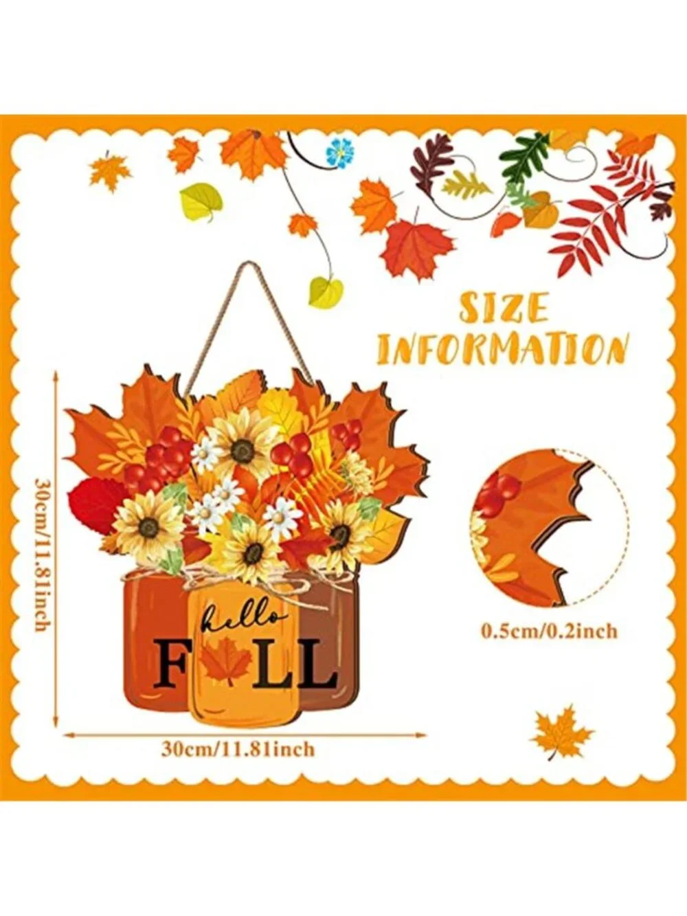 Fall Wooden Sign Thanksgiving Decoration for Home Hello Fall Door Sign